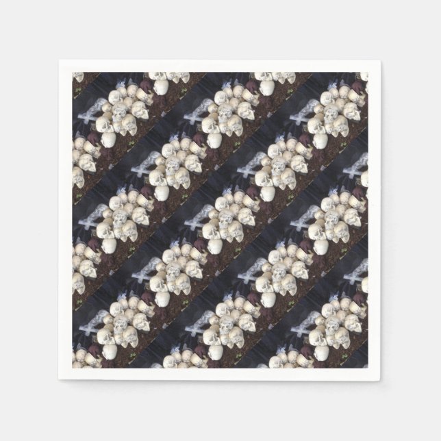 Serviettes En Papier Des crânes effrayants avec des globes oculaires éc (Devant)