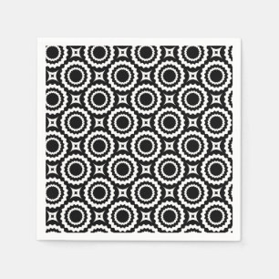 Serviettes En Papier Design de cercles en zigzag noir mignon