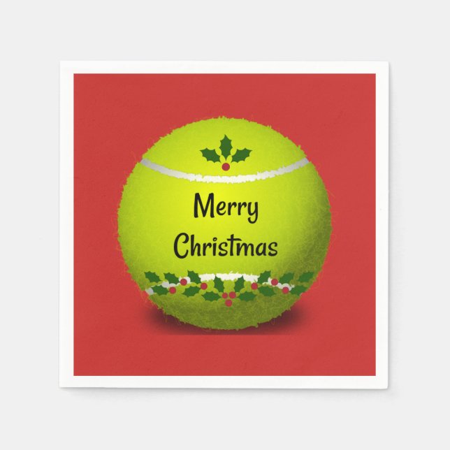 Serviettes En Papier Design de Noël de Tennis (Devant)