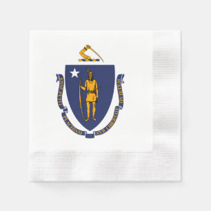 Serviettes En Papier Design du drapeau d'État du Massachusetts