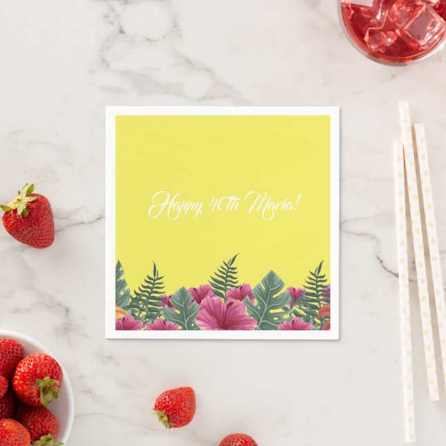 Serviettes en papier d'été Tropical (En situation)