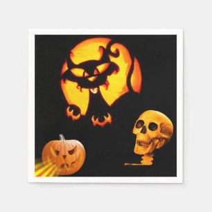 Serviettes en papier d'Halloween, crâne