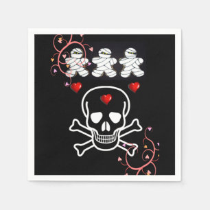 Serviettes en papier d'Halloween, crâne