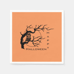 Serviettes en papier d'Halloween Orange et Black O