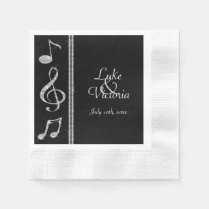 Serviettes En Papier Diamond Shimmer Les Amateurs De Musique Sur Mariag