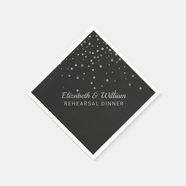 Serviettes En Papier Dîner de répétition | Mariage Confetti en argent n (Coin)