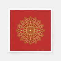 Serviettes en papier d'inspiration arabe rouge et 