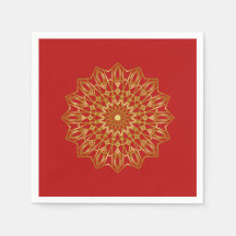 Serviettes en papier d'inspiration arabe rouge et 