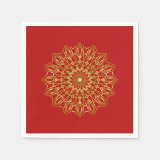 Serviettes en papier d'inspiration arabe rouge et