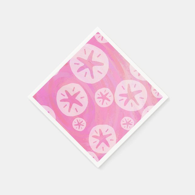 Serviettes En Papier Dollar de sable blanc et rose (Coin)