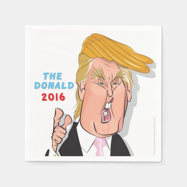 Serviettes en papier Donald Trump Cartoon (Devant)
