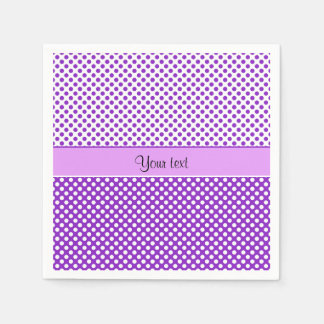 Serviettes En Papier Dots Purple et White Polka
