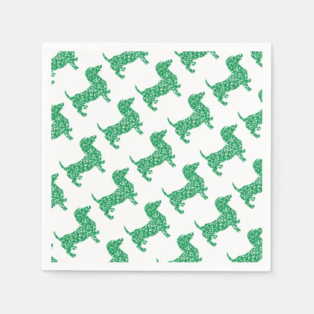 Serviettes En Papier Doxie en Shamrock (Devant)