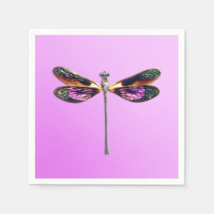Serviettes En Papier Dragonfly - argent, or, violet et noir
