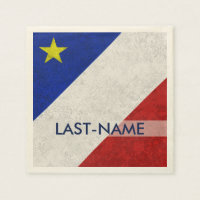 Drapeau Acadien Nom de famille Grunge désorganisé 