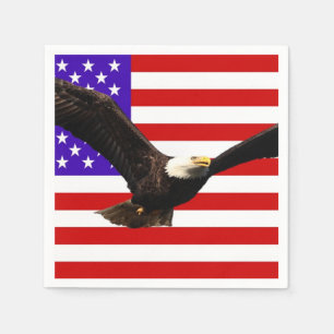 Serviettes En Papier Drapeau américain avec aigle USA
