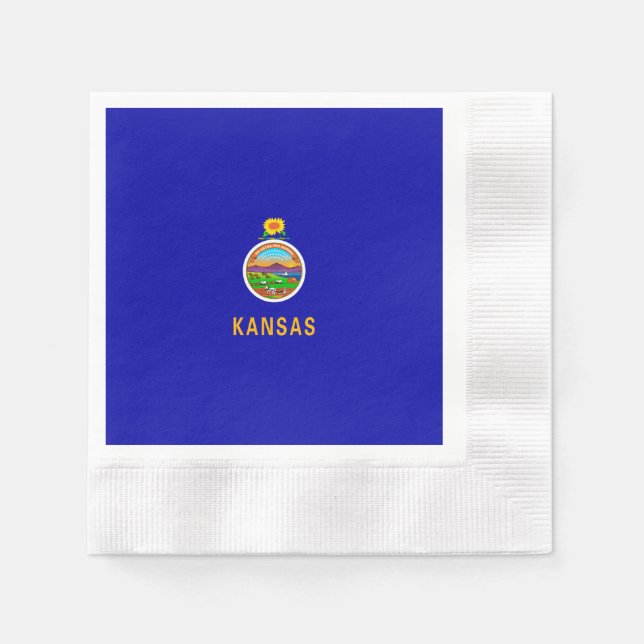 Serviettes En Papier Drapeau de l'État du Kansas (Devant)