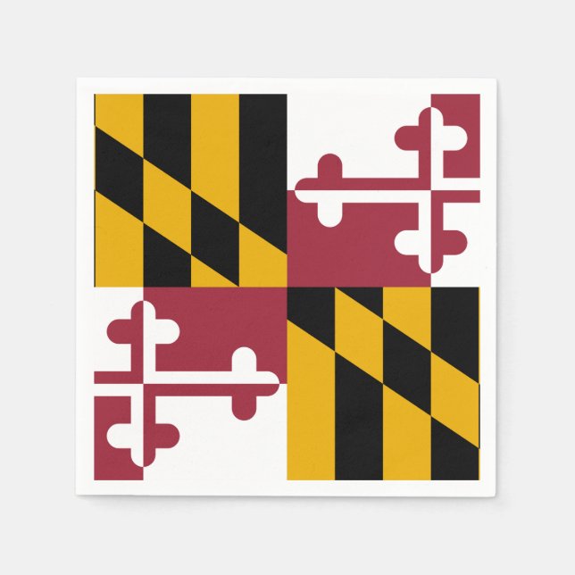 Serviettes En Papier Drapeau de l'État du Maryland (Devant)