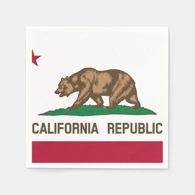 Serviettes En Papier Drapeau d'État de Californie (Devant)