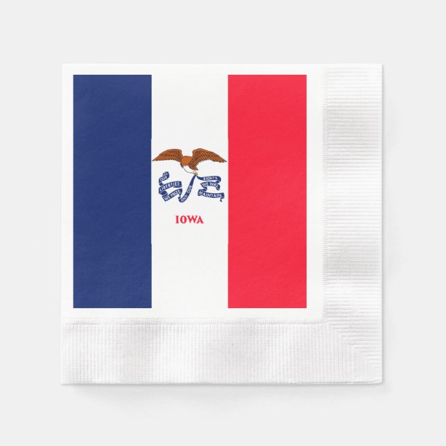 Serviettes En Papier Drapeau d'État Iowa (Devant)