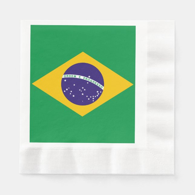 Serviettes En Papier Drapeau du Brésil Bandeira do Brasil (Devant)