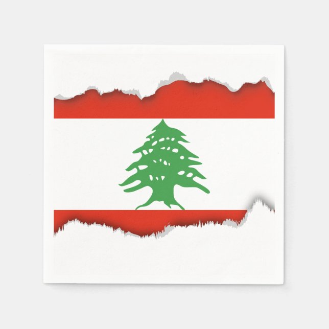 Serviettes En Papier Drapeau du Liban (Devant)
