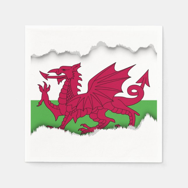 Serviettes En Papier Drapeau du Pays de Galles (Devant)