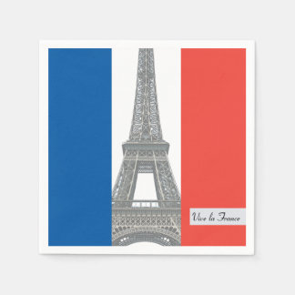 Serviettes En Papier Drapeau français, Vive la France, fête du 14 juill