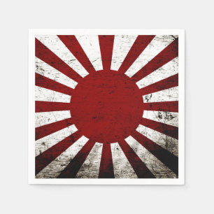 Serviettes En Papier Drapeau grunge noir du Japon Soleil Levant