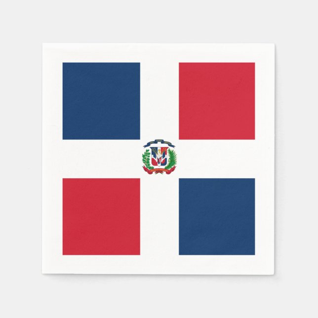 Serviettes En Papier Drapeau : République Dominicaine (Devant)