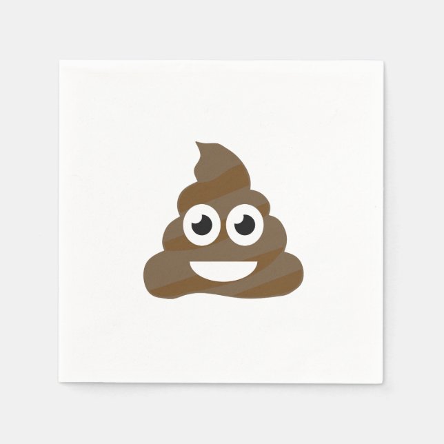 Serviettes En Papier Drôle mignon Poop Emoji (Devant)
