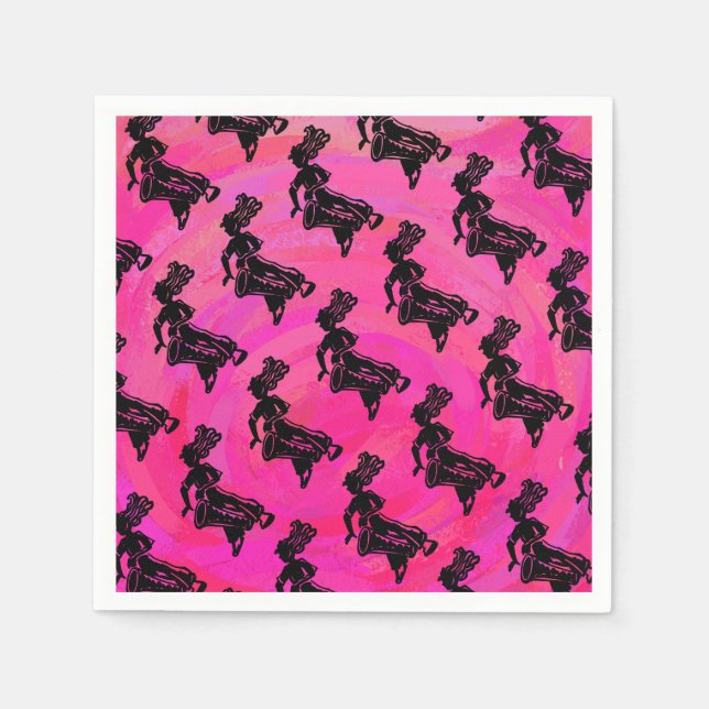 Serviettes En Papier Drum Boogie Nights New York Hot Pink (Devant)