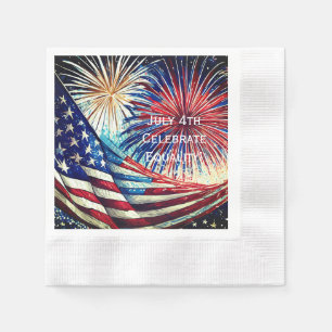 Serviettes en papier du 4 juillet, Cocktail en con