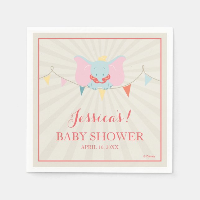 Serviettes En Papier Dumbo | Baby shower fille (Devant)