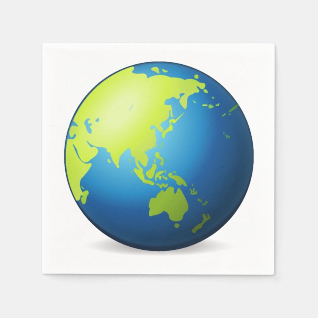 Serviettes En Papier Earth Globe Asie - Emoji (Devant)