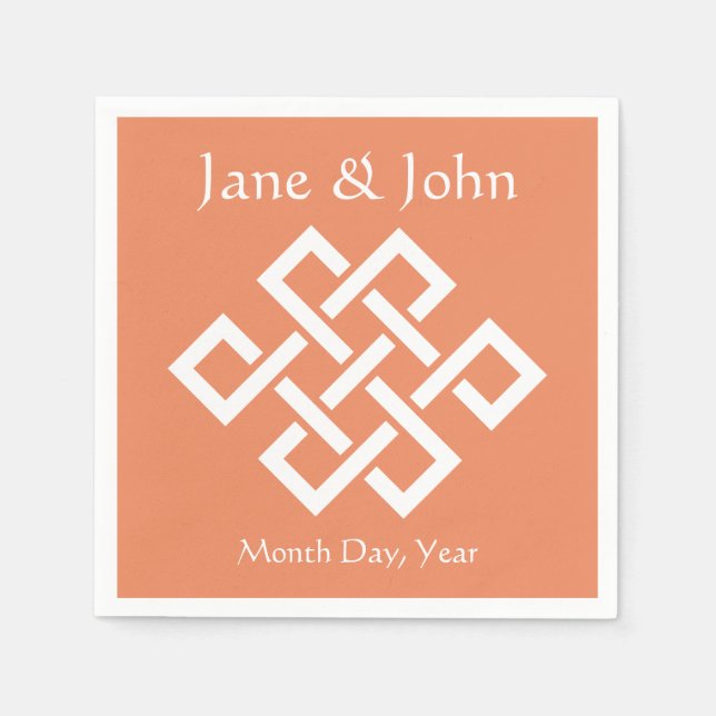 Serviettes En Papier Élégance chinoise dans les serviettes de corail (Devant)