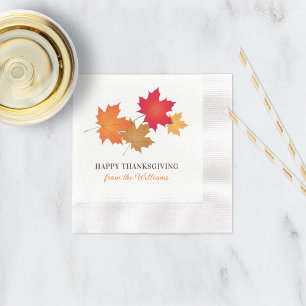 Serviettes En Papier Élégant Bon thanksgiving orange Feuilles d'autom