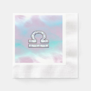 Serviettes En Papier Élégante Libra Zodiac signe Mère de Pearl Style