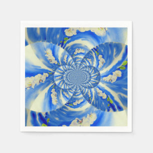 Serviettes En Papier Elégante peinture à l'aquarelle d'orchidée blanche