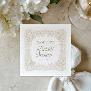 Serviettes en papier élégantes en dentelle florale