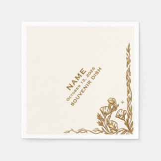 Serviettes en papier élégantes florales botaniques