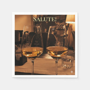 Serviettes en papier élégantes pour fête avec verr