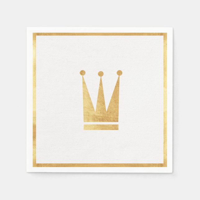 Serviettes En Papier Élégantes serviettes de la Couronne d'or (Devant)
