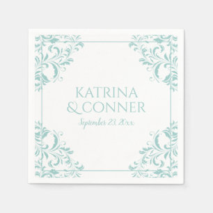 Serviettes En Papier Élégantes serviettes   Nadine (Turquoise clair) 2