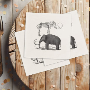 Serviettes En Papier Elephant préhistorique et squelette de mammouth la
