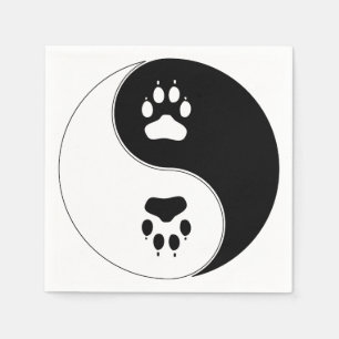 Serviettes En Papier Empreinte de patte de Yin Yang