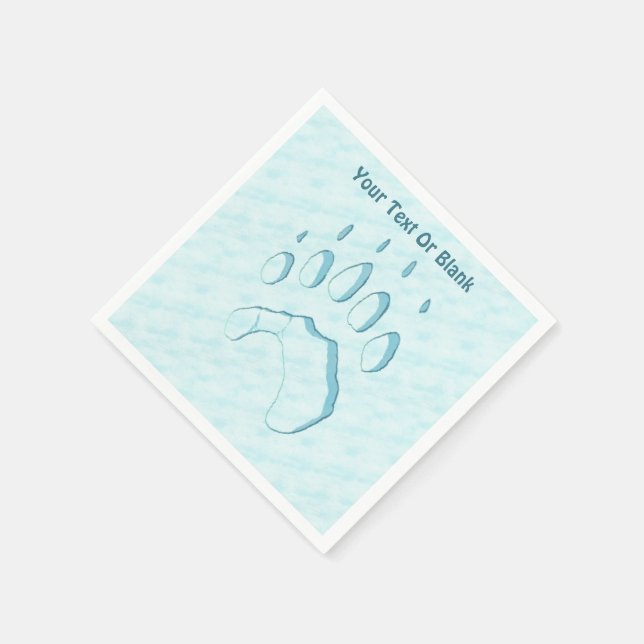 Serviettes En Papier Empreinte de patte d'ours polaire (Coin)