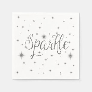Serviettes En Papier Étincelles d'argent
