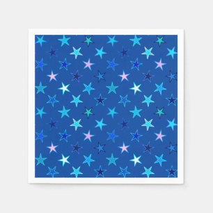 Serviettes En Papier Etoiles de Twinkings modernes, bleu Cobalt et turq