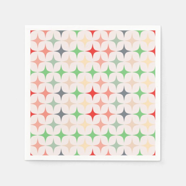 Serviettes En Papier Étoiles modernes du milieu du siècle (Devant)